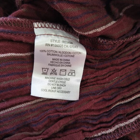 DRA Los Angeles Striped Casual Romper sz M Vino Burgundy - Picture 10 of 11